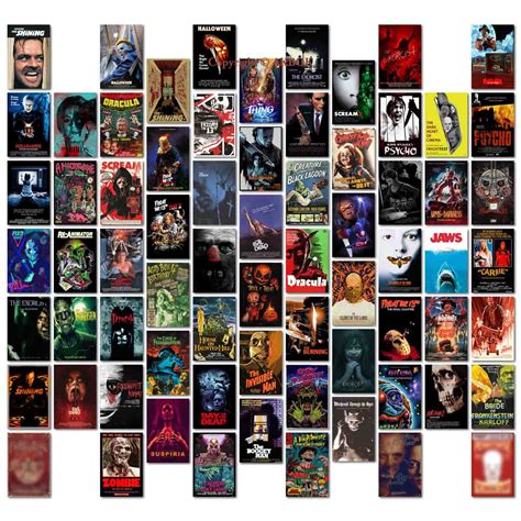 Buy 70PCS Vintage Horror Movie Wall Collage Kit,Creepy Classic Horror ...