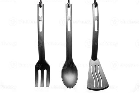 black kitchen utensils on white background 21896099 Stock Photo at Vecteezy