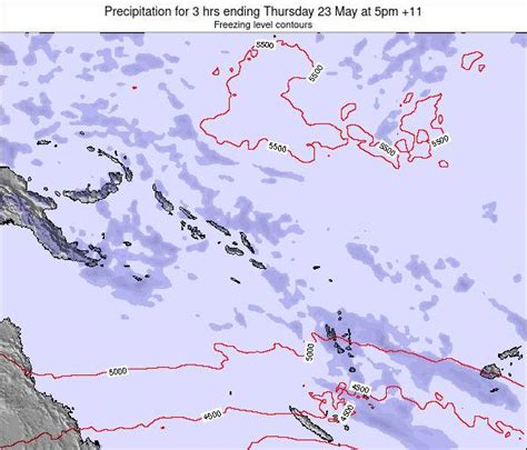 Solomon Islands Precipitation for 3 hrs ending Monday 09 Oct at 5pm +11