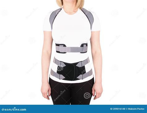 Orthopedic Lumbar Corset on the Human Body. Back Brace Waist Support ...