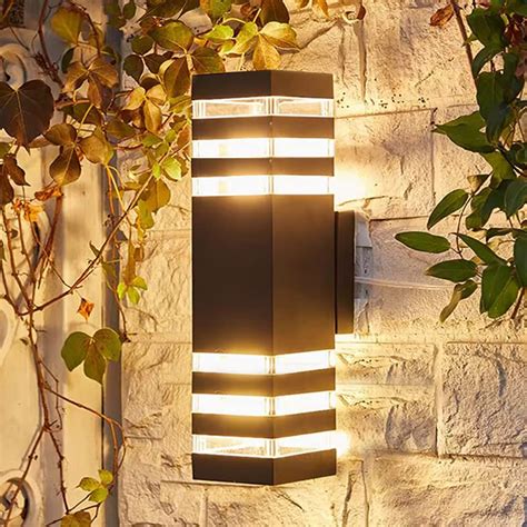 [With Bulb] Modern E27 Wall Lamp Dual Heads Outdoor Waterproof 2 Lights ...