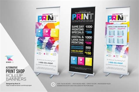 Print Shop Roll-up Banner Templates | Banner template design, Shop ...