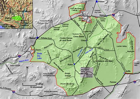 Map of Mojave National Preserve, California | The Mojave Desert ...