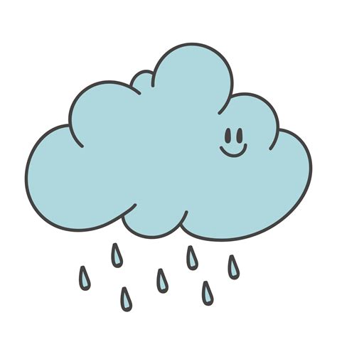 Cute Happy Cloud with Rain Drops. spring or autumn weather 6152270 ...