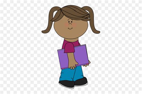 Girl With A School Book From Mycutegraphics School Kids Clip Art ...