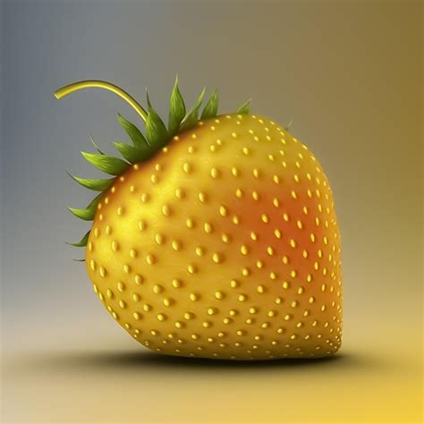 Premium Photo | Yellow strawberry with golden shine