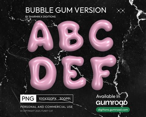 Bubble Gum 3d Version Funky Cat Font