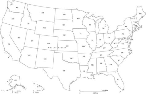 USA Map with State Abbreviations in Adobe Illustrator and PowerPoint