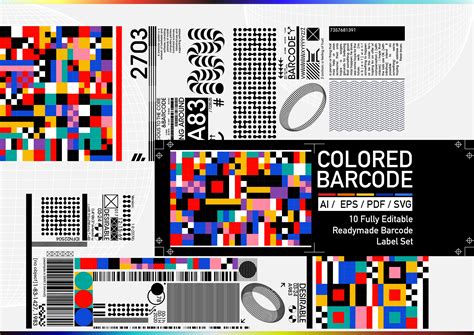 Colored Barcode Label Set | Creative Market