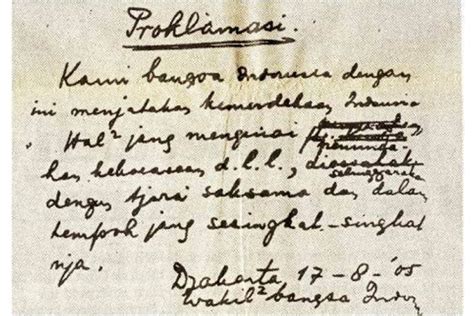 ASLI! Naskah Teks Proklamasi Kemerdekaan Indonesia 1945 – Blog Mamikos