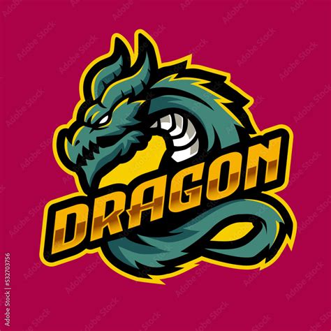 dragon mascot gaming logo illustration Stock Vector | Adobe Stock