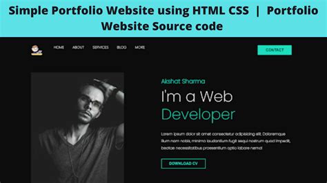 Create Simple Portfolio Website using HTML CSS | Portfolio Website ...