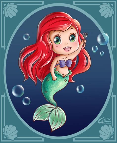 Ariel Chibi Cute Disney Drawings Disney Drawings Disney Princess