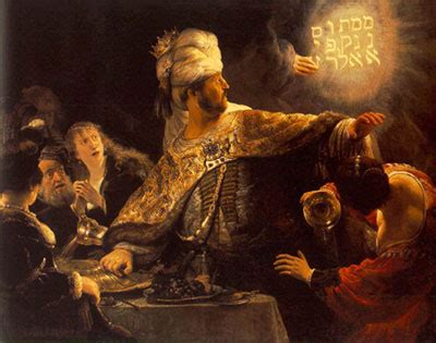 Harmenszoon Rembrandt - The Feast of Belshazzar Painting On The Wall ...