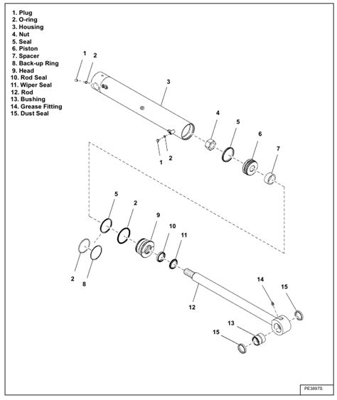 BobCat E35 - CYLINDER (BOOM SWING) - Parts Identification