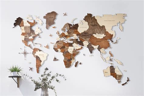 The first-ever 3D Wooden World Map to chart your travels - Yanko Design