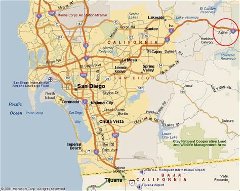 Map to Alpine California 91901