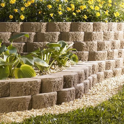 Lodgestone 8-in L x 3-in H x 5-in D Concrete Retaining Wall Block in ...