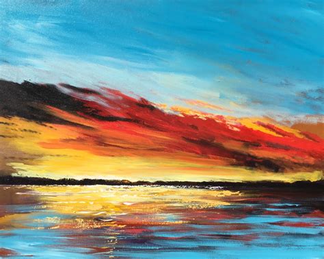 Acrylic Painting Ocean Sunset at PaintingValley.com | Explore ...