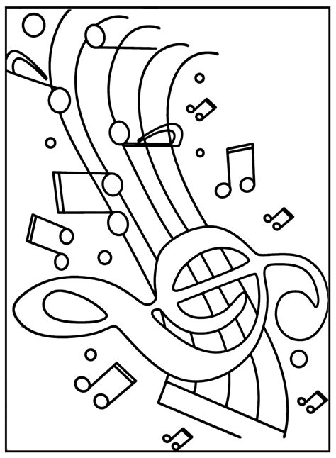 Music Notes Chart Coloring Page - Free Printable Coloring Pages