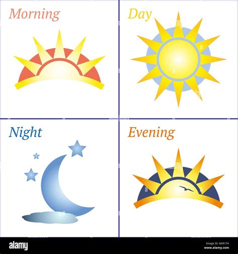 Morning day evening night icon set Stock Vector Image & Art - Alamy