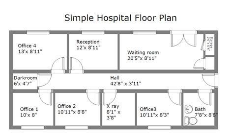 Free Editable Hospital Floor Plans | EdrawMax Online