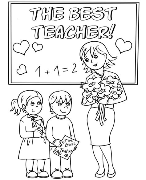 Happy Teachers Day Coloring Page Coloring Page Printable | Images and ...