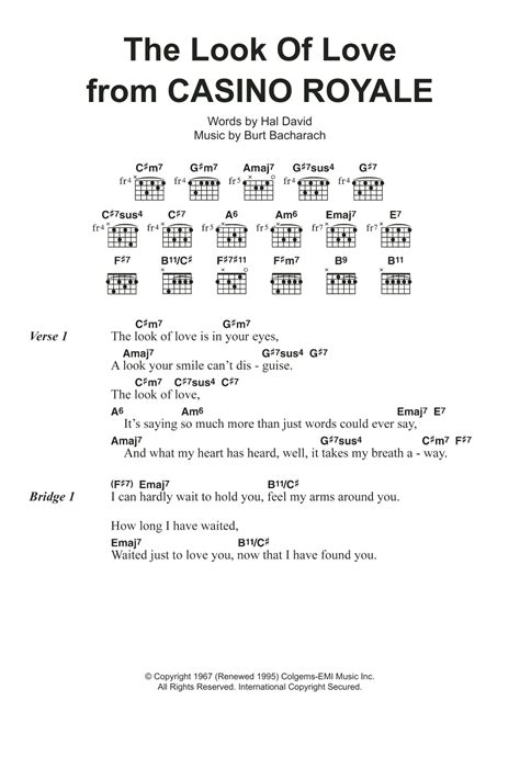 The Look Of Love by Dusty Springfield - Guitar Chords/Lyrics - Guitar ...