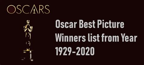 Best Picture Oscar Winners Printable Form - Printable Forms Free Online