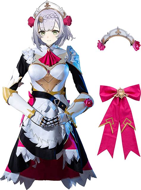 Juego Genshin Impact Cosplay Traje Noelle Vestido, XS, Negro Ropa ...