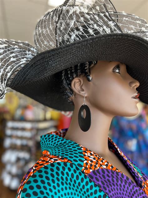 Black Hat With Feather,african Church Hat, Derby Hat, Spring OR Summer ...