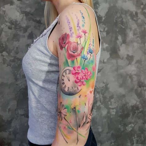 33 Poetic Watercolor Tattoo Designs by Simona Blanar | TattooAdore