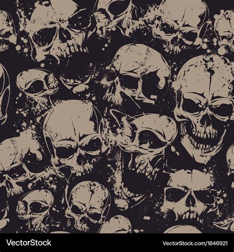 Grunge skull seamless 2 Royalty Free Vector Image