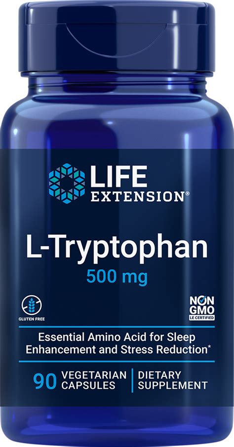 L-Tryptophan, 500 mg, 90 vegetarian capsules - Life Extension