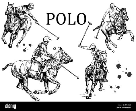 Silhouette polo player Black and White Stock Photos & Images - Alamy