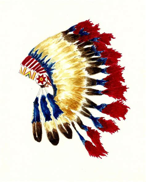 Cherokee Headdress Painting by Michael Vigliotti