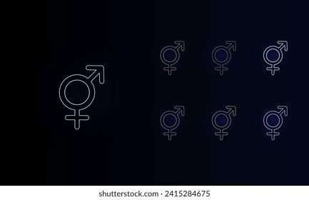 Set Neon Bigender Symbols Set Different Stock Vector (Royalty Free ...