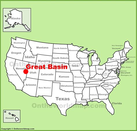 Great Basin location on the U.S. Map - Ontheworldmap.com