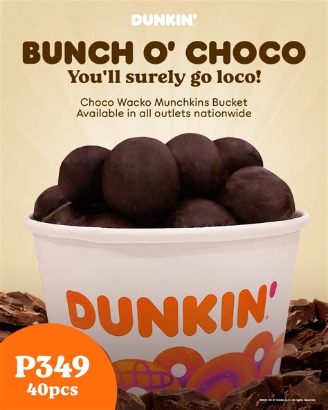 Dunkin' choco wacko munchkins now available in buckets