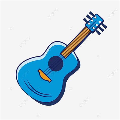 Blue Guitar Clipart Vector, Vector Blue Cartoon Guitar, Vector, Blue ...