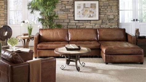 Rustic Leather Sectional Sofa - sofa living room ideas