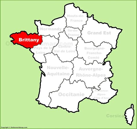 Brittany location on the France map - Ontheworldmap.com