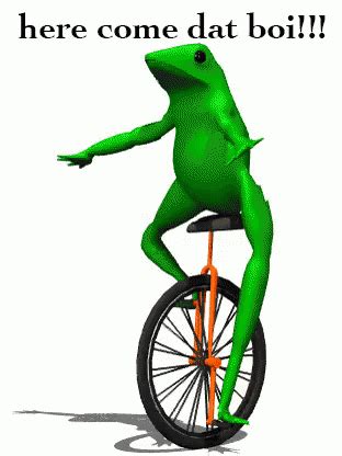 Here Come Dat Boi GIF - Dat Boi Frog Unicycle - Discover & Share GIFs