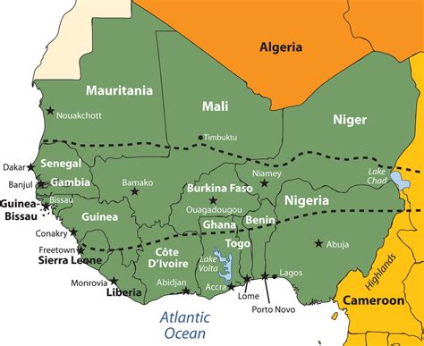 Physical Map Of West Africa | Map Of Africa