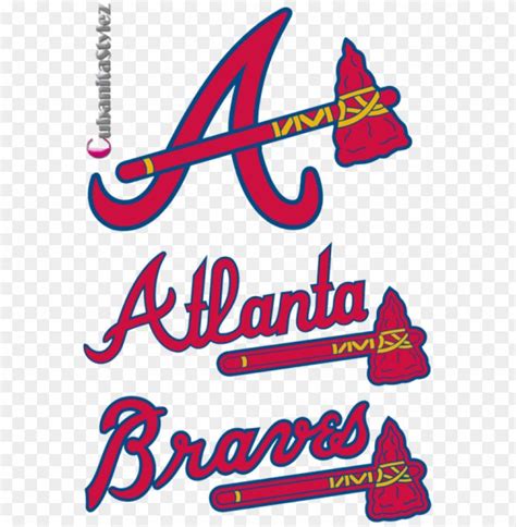 the atlanta braves logo is shown in red, white and blue letters with ...