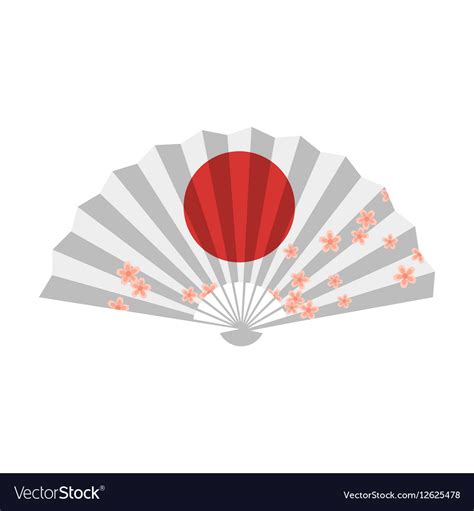 Flat style of japanese fan Royalty Free Vector Image