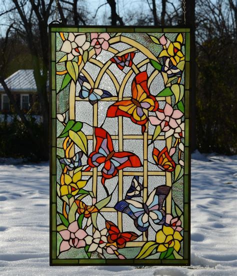 Tiffany Style Stained Glass Window Panel | Foter