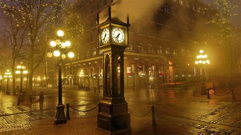 Street Night Lights Clock Steam HD wallpaper | man made | Wallpaper Better