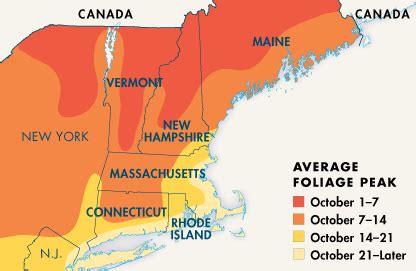 New England Fall Foliage Map – Map Of The Usa With State Names