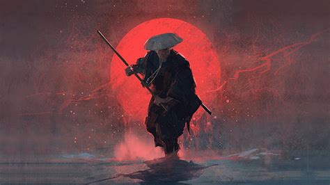 HD wallpaper: samurai, katana, warrior, fantasy art, artwork ...